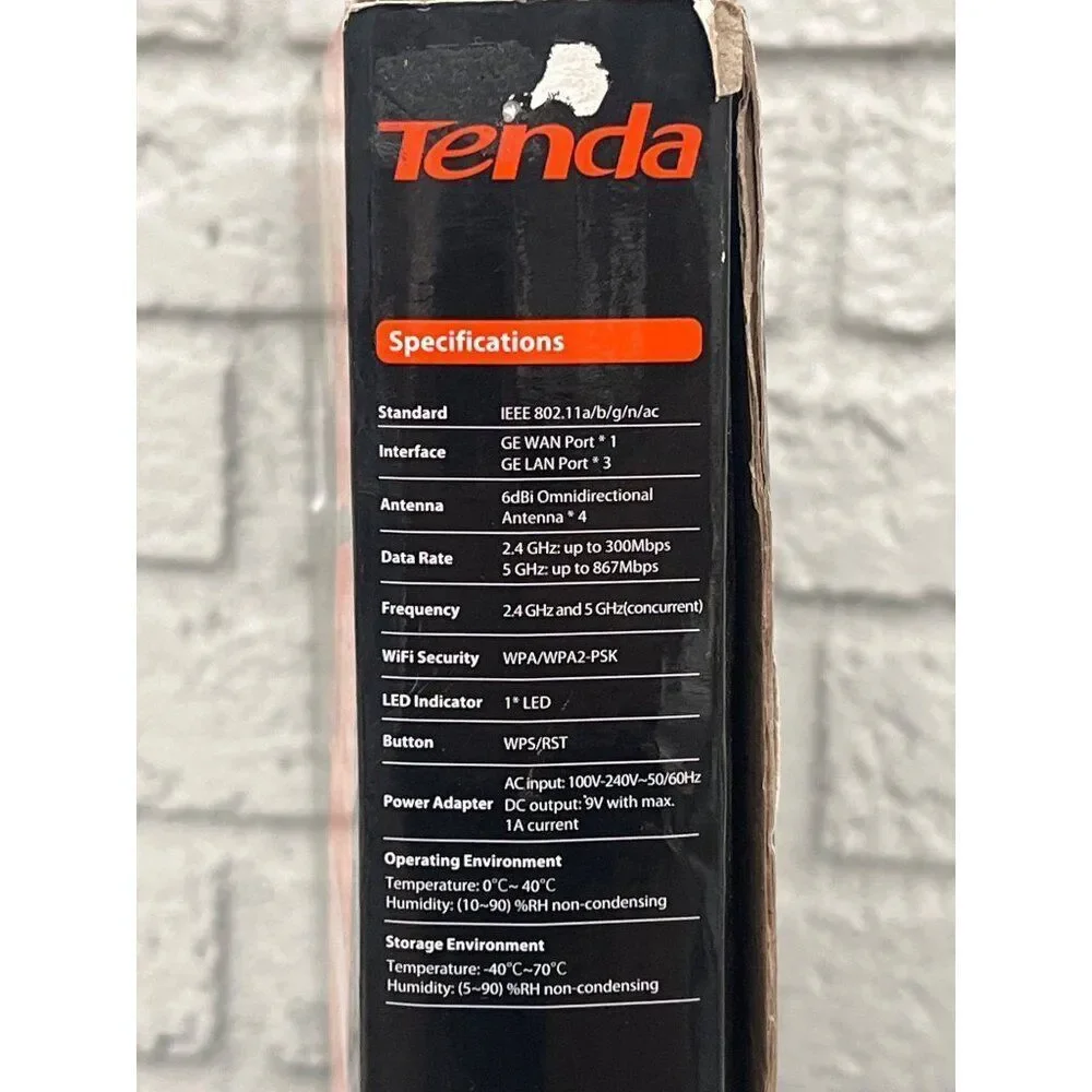 Tenda AC8 AC1200 Dual Band High Speed Wireless Wi-Fi Router / Smart App
